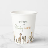 Jungle Safari Animals Kindergeburtstag Party Pappbecher (Vorderseite)