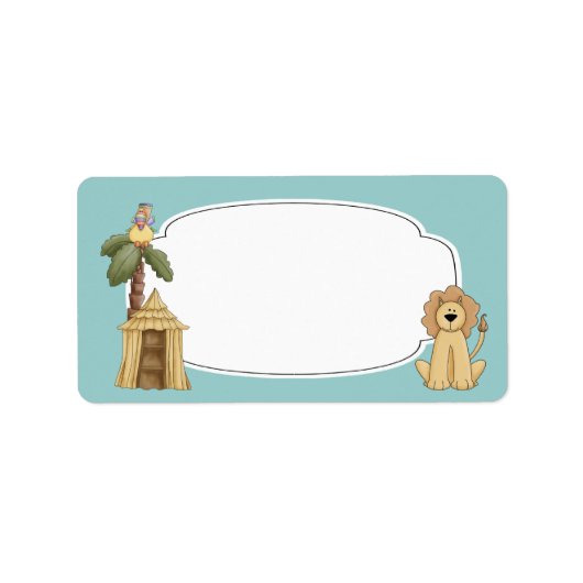 Jungle Safari Animals Label Adressaufkleber (Vorne)