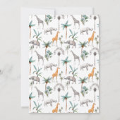 Jungle Safari Animals Moderne Baby Boy Dusche Einladung (Rückseite)
