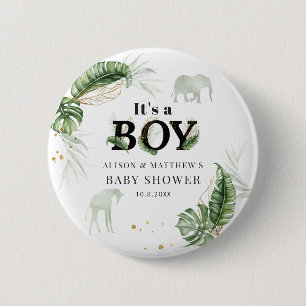 Jungle Safari Animals Nature Theme Boy Baby Dusche Button