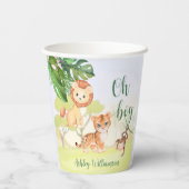 Jungle Safari Animals Oh Boy Baby Dusche Pappbecher (Rückseite)