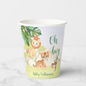 Jungle Safari Animals Oh Boy Baby Dusche Pappbecher (Vorderseite)