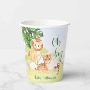 Jungle Safari Animals Oh Boy Baby Dusche Pappbecher