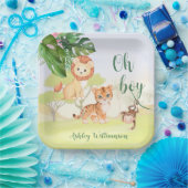 Jungle Safari Animals Oh Boy Baby Dusche Pappteller (Party)