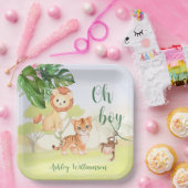 Jungle Safari Animals Oh Boy Baby Dusche Pappteller (Party)