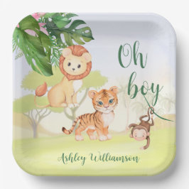 Jungle Safari Animals Oh Boy Baby Dusche Pappteller