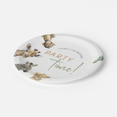 Jungle Safari Animals Party Time Kindergeburtstag Pappteller (Schrägansicht)