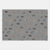 Jungle Safari Animals Pattern Blue Beige Grey Geschenkpapier Set (Vorderseite 3)