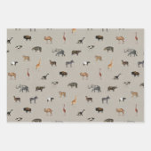Jungle Safari Animals Pattern Blue Beige Grey Geschenkpapier Set (Vorderseite)