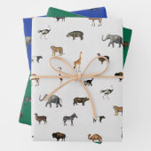 Jungle Safari Animals Pattern Blue Green Grey Geschenkpapier Set (Beispiel)