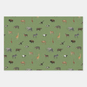 Jungle Safari Animals Pattern Green Brown Grey Geschenkpapier Set (Vorderseite 3)