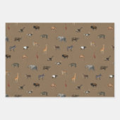 Jungle Safari Animals Pattern Green Brown Grey Geschenkpapier Set (Vorderseite 2)