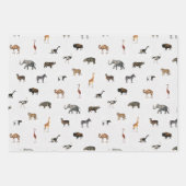 Jungle Safari Animals Pattern Green Brown Grey Geschenkpapier Set (Vorderseite)