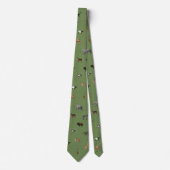 Jungle Safari Animals Pattern Green Neck Tie Krawatte (Vorderseite)