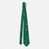 Jungle Safari Animals Pattern Kelly Green Neck Tie Krawatte (Rückseite)