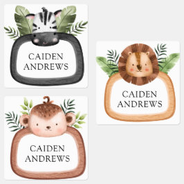 Jungle Safari Animals School Etiketten