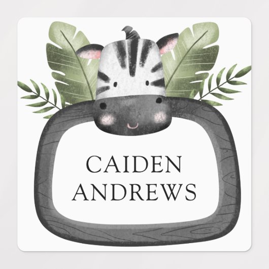 Jungle Safari Animals School Etiketten (Design 1)