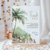 Jungle Safari Animals Vertikaler Kindergeburtstag Dankeskarte