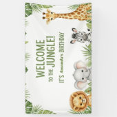 Jungle Safari Animals Welcome Birthday Banner (Vertikal)