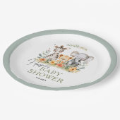 Jungle Safari Baby Animal Baby Dusche Pappteller (Schrägansicht)