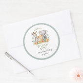 Jungle Safari Baby Animal Baby Dusche Runder Aufkleber (Umschlag)