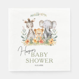 Jungle Safari Baby Animals Baby Dusche Serviette