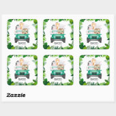 Jungle Safari Baby Animals Quadratischer Aufkleber (Blatt)