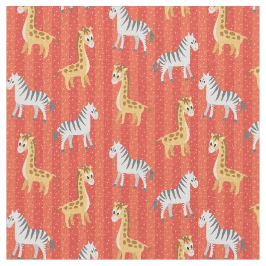 Jungle Safari Baby Animals Stoff (Nahaufnahme)