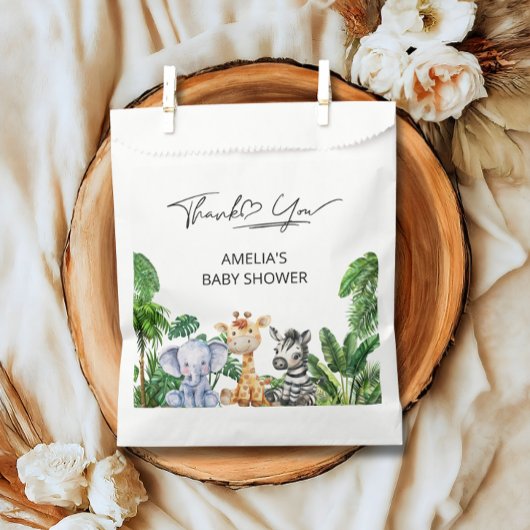 Jungle Safari Baby Danke Tiere, Tropical Geschenktütchen