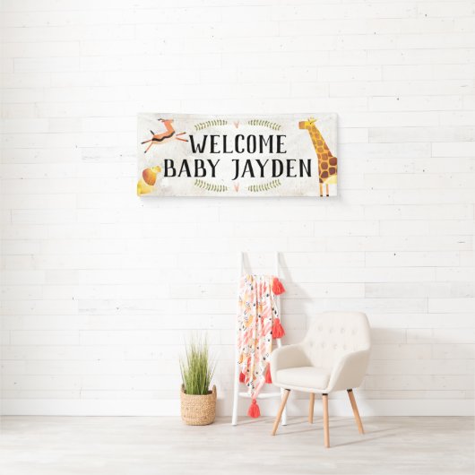 Jungle Safari Baby Duschbanner Banner (Insitu)