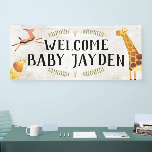 Jungle Safari Baby Duschbanner Banner (Messe)
