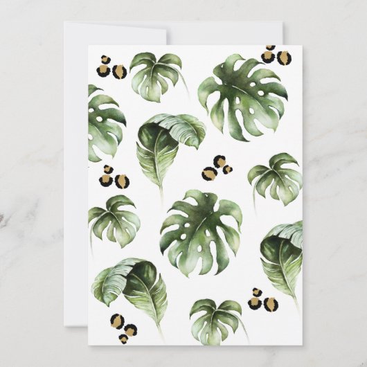 Jungle Safari Baby Dusche Einladung (Rückseite)