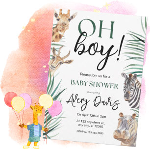Jungle Safari Baby Dusche Einladung