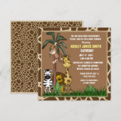 Jungle Safari Baby Dusche Einladung (Vorne/Hinten)