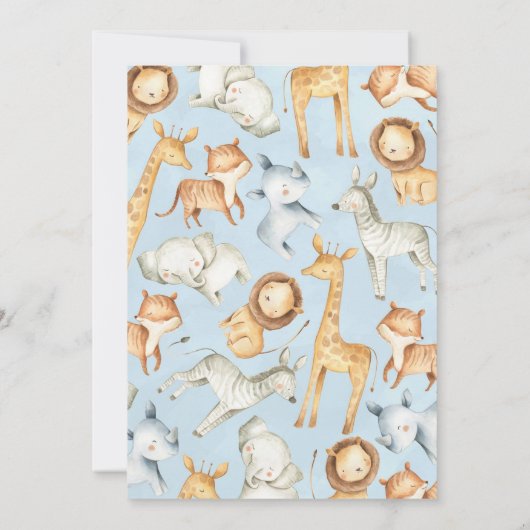 Jungle Safari Baby Dusche Einladung (Rückseite)