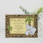 Jungle Safari Baby Dusche Einladung (Stehend Vorderseite)