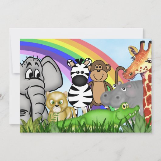 Jungle/Safari Baby Dusche Einladungen (Vorderseite)