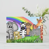 Jungle/Safari Baby Dusche Einladungen (Stehend Vorderseite)