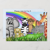 Jungle/Safari Baby Dusche Einladungen (Vorne/Hinten)