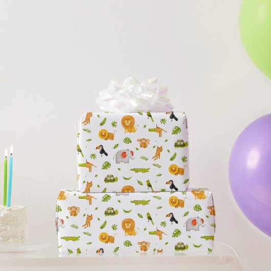 Jungle Safari Baby Dusche Geschenkpapier (Partygeschenke)