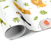 Jungle Safari Baby Dusche Geschenkpapier (Rolleneckpunkt)