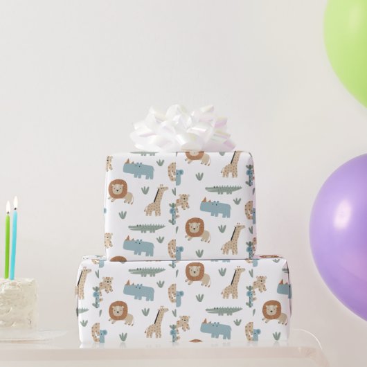 Jungle Safari Baby Dusche Geschenkpapier (Partygeschenke)