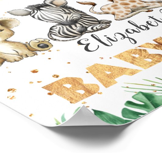 Jungle Safari Baby Dusche Party Poster (Ecke)