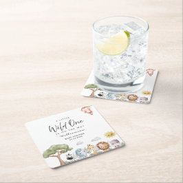 Jungle Safari Baby Dusche Rechteckiger Pappuntersetzer