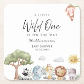 Jungle Safari Baby Dusche Rechteckiger Pappuntersetzer (Vorderseite)