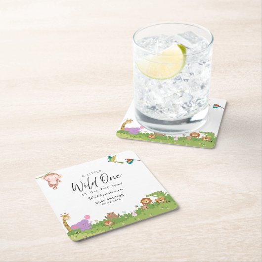 Jungle Safari Baby Dusche Rechteckiger Pappuntersetzer (Vor Ort)