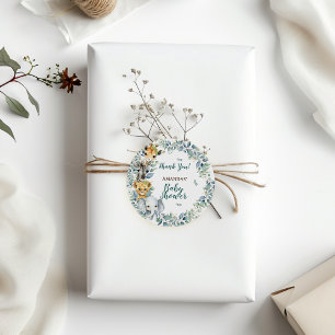 Jungle Safari Baby Dusche Vielen Dank Runder Aufkleber