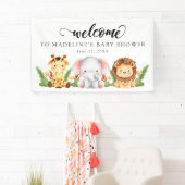 Jungle Safari Baby Dusche Willkommen Banner (Insitu)
