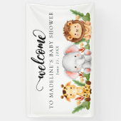 Jungle Safari Baby Dusche Willkommen Banner (Vertikal)