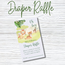 Jungle Safari Baby Dusche Windel Raffle Begleitkarte